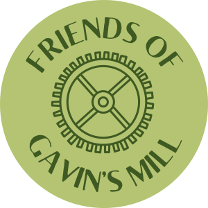 Friends of Gavin's Mill logo featuring picture of the mill wheel